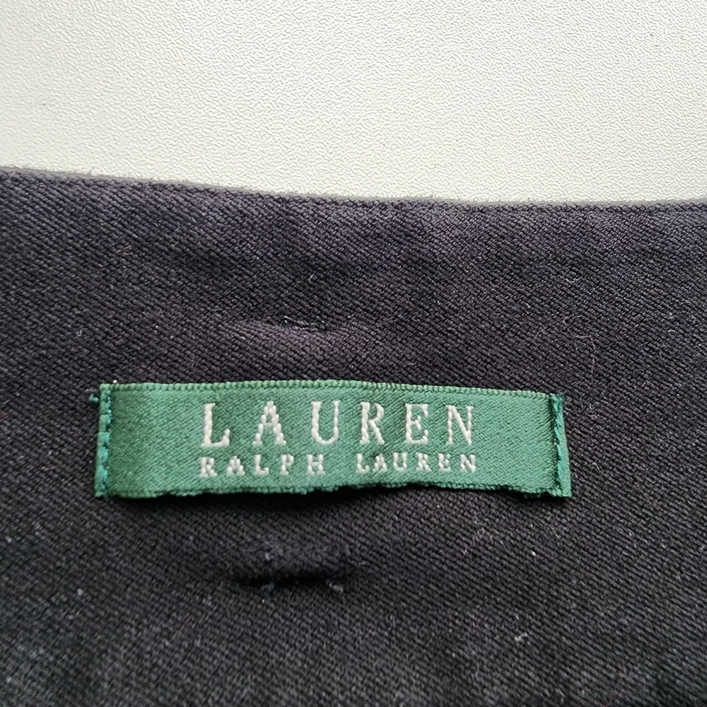 Lauren Ralph Lauren Womens Skirt Large Black Pencil Cotton Stretch Pull On Sz 12